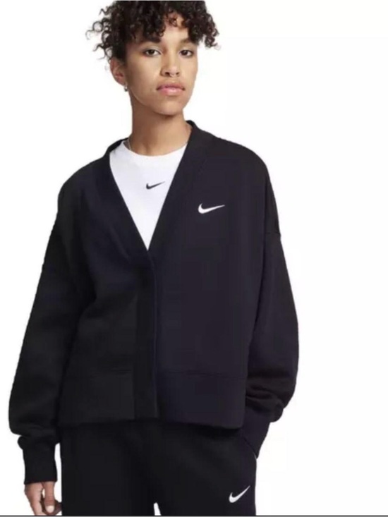 Nike Tops - Nike Women's Black V-Neck Logo Cardigan